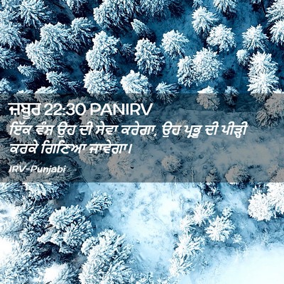 Picture 02 - ਜ਼ਬੂਰ 22:30 PANIRV - ਇੱਕ ਵੰਸ਼ ਉਹ ਦੀ ਸੇਵਾ - Bible Verse Picture