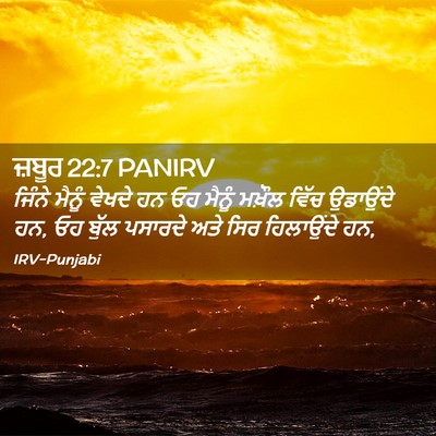 Picture 02 - ਜ਼ਬੂਰ 22:7 PANIRV - ਜਿੰਨੇ ਮੈਨੂੰ ਵੇਖਦੇ - Bible Verse Picture