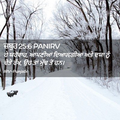 Picture 02 - ਜ਼ਬੂਰ 25:6 PANIRV - ਹੇ ਯਹੋਵਾਹ, ਆਪਣੀਆਂ - Bible Verse Picture