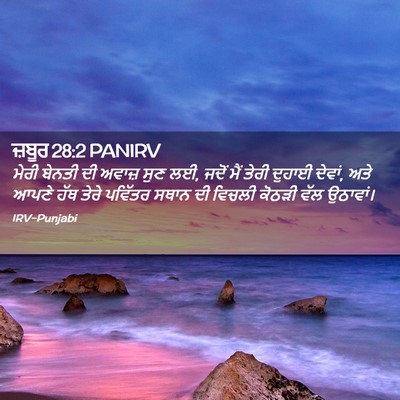 Picture 02 - ਜ਼ਬੂਰ 28:2 PANIRV - ਮੇਰੀ ਬੇਨਤੀ ਦੀ - Bible Verse Picture