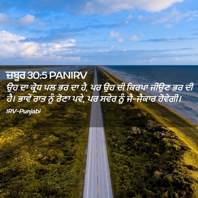 Picture 02 - ਜ਼ਬੂਰ 30:5 PANIRV - ਉਹ ਦਾ ਕ੍ਰੋਧ ਪਲ ਭਰ - Bible Verse Picture