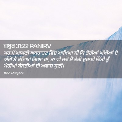 Picture 02 - ਜ਼ਬੂਰ 31:22 PANIRV - ਪਰ ਮੈਂ ਆਪਣੀ ਘਬਰਾਹਟ - Bible Verse Picture
