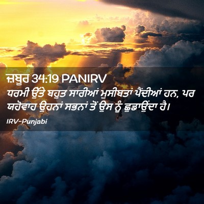 Picture 02 - ਜ਼ਬੂਰ 34:19 PANIRV - ਧਰਮੀ ਉੱਤੇ ਬਹੁਤ - Bible Verse Picture