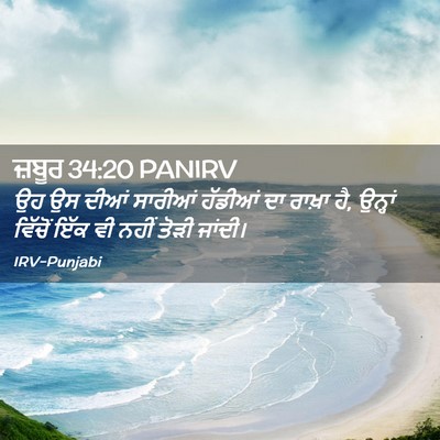 Picture 02 - ਜ਼ਬੂਰ 34:20 PANIRV - ਉਹ ਉਸ ਦੀਆਂ ਸਾਰੀਆਂ - Bible Verse Picture