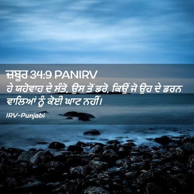 Picture 02 - ਜ਼ਬੂਰ 34:9 PANIRV - ਹੇ ਯਹੋਵਾਹ ਦੇ ਸੰਤੋ, - Bible Verse Picture