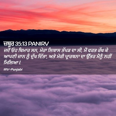 Picture 02 - ਜ਼ਬੂਰ 35:13 PANIRV - ਜਦੋਂ ਓਹ ਬਿਮਾਰ ਸਨ, - Bible Verse Picture