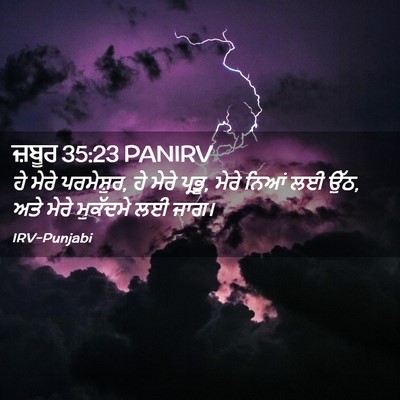 Picture 02 - ਜ਼ਬੂਰ 35:23 PANIRV - ਹੇ ਮੇਰੇ ਪਰਮੇਸ਼ੁਰ, - Bible Verse Picture