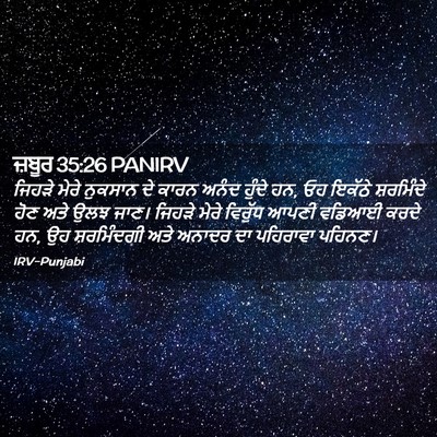 Picture 02 - ਜ਼ਬੂਰ 35:26 PANIRV - ਜਿਹੜੇ ਮੇਰੇ ਨੁਕਸਾਨ - Bible Verse Picture
