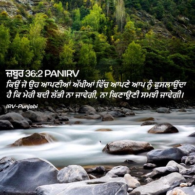 Picture 02 - ਜ਼ਬੂਰ 36:2 PANIRV - ਕਿਉਂ ਜੋ ਉਹ ਆਪਣੀਆਂ - Bible Verse Picture