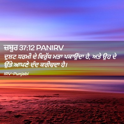 Picture 02 - ਜ਼ਬੂਰ 37:12 PANIRV - ਦੁਸ਼ਟ ਧਰਮੀ ਦੇ - Bible Verse Picture