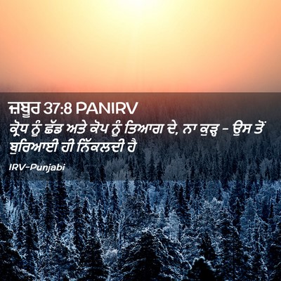 Picture 02 - ਜ਼ਬੂਰ 37:8 PANIRV - ਕ੍ਰੋਧ ਨੂੰ ਛੱਡ ਅਤੇ - Bible Verse Picture