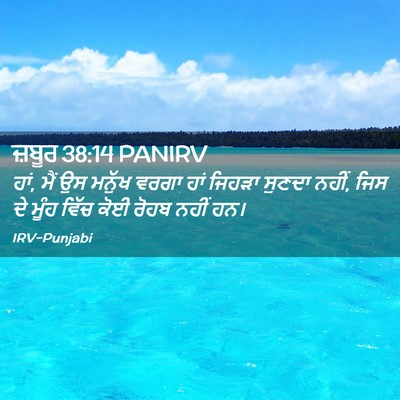 Picture 02 - ਜ਼ਬੂਰ 38:14 PANIRV - ਹਾਂ, ਮੈਂ ਉਸ ਮਨੁੱਖ - Bible Verse Picture