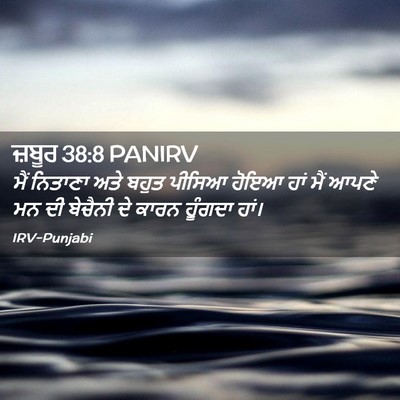 Picture 02 - ਜ਼ਬੂਰ 38:8 PANIRV - ਮੈਂ ਨਿਤਾਣਾ ਅਤੇ - Bible Verse Picture