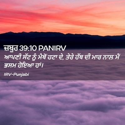 Picture 02 - ਜ਼ਬੂਰ 39:10 PANIRV - ਆਪਣੀ ਸੱਟ ਨੂੰ ਮੈਥੋਂ - Bible Verse Picture