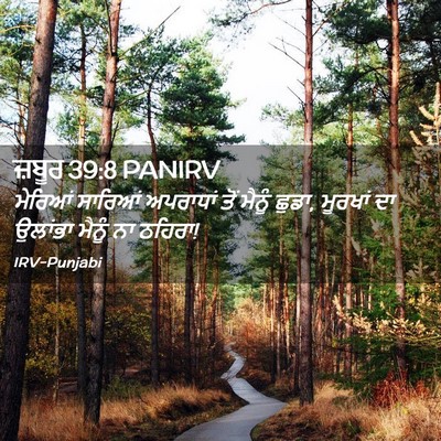 Picture 02 - ਜ਼ਬੂਰ 39:8 PANIRV - ਮੇਰਿਆਂ ਸਾਰਿਆਂ - Bible Verse Picture