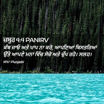 Picture 02 - ਜ਼ਬੂਰ 4:4 PANIRV - ਕੰਬ ਜਾਓ ਅਤੇ ਪਾਪ ਨਾ - Bible Verse Picture