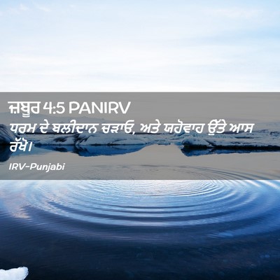 Picture 02 - ਜ਼ਬੂਰ 4:5 PANIRV - ਧਰਮ ਦੇ ਬਲੀਦਾਨ ਚੜਾਓ, - Bible Verse Picture