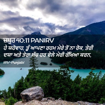 Picture 02 - ਜ਼ਬੂਰ 40:11 PANIRV - ਹੇ ਯਹੋਵਾਹ, ਤੂੰ ਆਪਣਾ - Bible Verse Picture