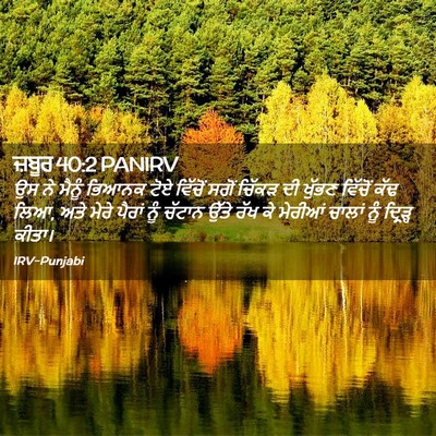 Picture 02 - ਜ਼ਬੂਰ 40:2 PANIRV - ਉਸ ਨੇ ਮੈਨੂੰ ਭਿਆਨਕ - Bible Verse Picture