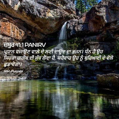 Picture 02 - ਜ਼ਬੂਰ 41:1 PANIRV - ਪ੍ਰਧਾਨ ਵਜਾਉਣ ਵਾਲੇ - Bible Verse Picture
