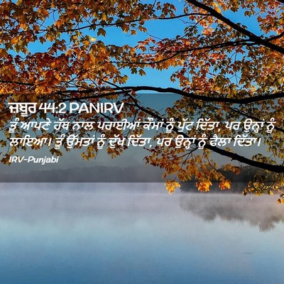Picture 02 - ਜ਼ਬੂਰ 44:2 PANIRV - ਤੂੰ ਆਪਣੇ ਹੱਥ ਨਾਲ - Bible Verse Picture