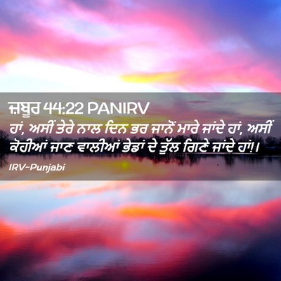 Picture 02 - ਜ਼ਬੂਰ 44:22 PANIRV - ਹਾਂ, ਅਸੀਂ ਤੇਰੇ ਨਾਲ - Bible Verse Picture