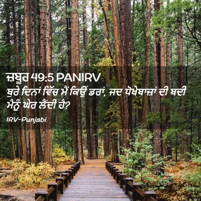 Picture 02 - ਜ਼ਬੂਰ 49:5 PANIRV - ਬੁਰੇ ਦਿਨਾਂ ਵਿੱਚ - Bible Verse Picture