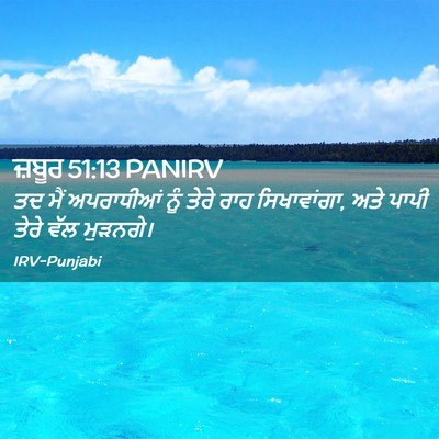 Picture 02 - ਜ਼ਬੂਰ 51:13 PANIRV - ਤਦ ਮੈਂ ਅਪਰਾਧੀਆਂ - Bible Verse Picture