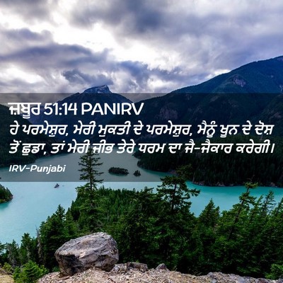 Picture 02 - ਜ਼ਬੂਰ 51:14 PANIRV - ਹੇ ਪਰਮੇਸ਼ੁਰ, ਮੇਰੀ - Bible Verse Picture