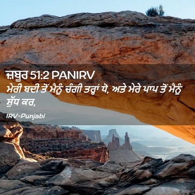 Picture 02 - ਜ਼ਬੂਰ 51:2 PANIRV - ਮੇਰੀ ਬਦੀ ਤੋਂ ਮੈਨੂੰ - Bible Verse Picture