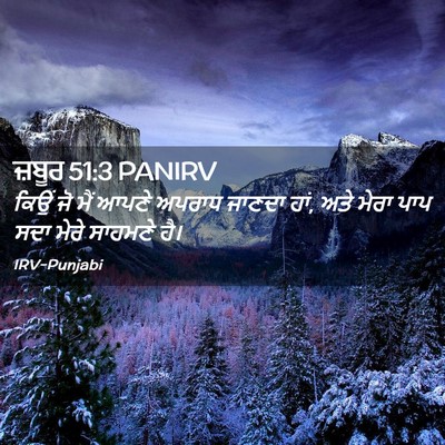 Picture 02 - ਜ਼ਬੂਰ 51:3 PANIRV - ਕਿਉਂ ਜੋ ਮੈਂ ਆਪਣੇ - Bible Verse Picture