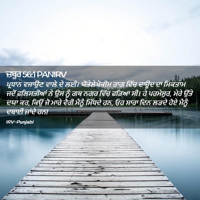 Picture 02 - ਜ਼ਬੂਰ 56:1 PANIRV - ਪ੍ਰਧਾਨ ਵਜਾਉਣ ਵਾਲੇ - Bible Verse Picture
