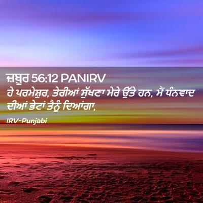Picture 02 - ਜ਼ਬੂਰ 56:12 PANIRV - ਹੇ ਪਰਮੇਸ਼ੁਰ, - Bible Verse Picture