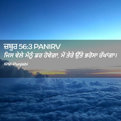 Picture 02 - ਜ਼ਬੂਰ 56:3 PANIRV - ਜਿਸ ਵੇਲੇ ਮੈਨੂੰ ਡਰ - Bible Verse Picture