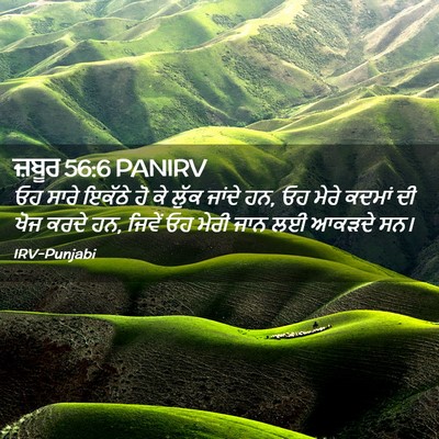 Picture 02 - ਜ਼ਬੂਰ 56:6 PANIRV - ਓਹ ਸਾਰੇ ਇਕੱਠੇ ਹੋ ਕੇ - Bible Verse Picture