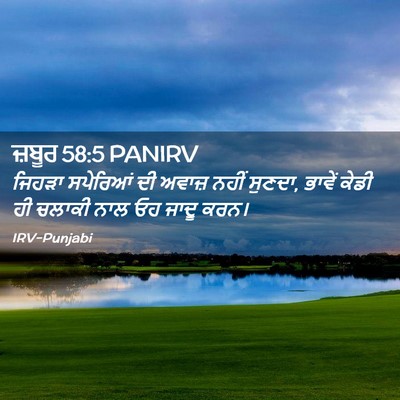 Picture 02 - ਜ਼ਬੂਰ 58:5 PANIRV - ਜਿਹੜਾ ਸਪੇਰਿਆਂ ਦੀ - Bible Verse Picture