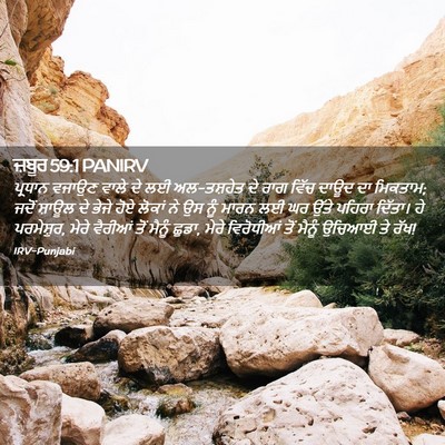 Picture 02 - ਜ਼ਬੂਰ 59:1 PANIRV - ਪ੍ਰਧਾਨ ਵਜਾਉਣ ਵਾਲੇ - Bible Verse Picture