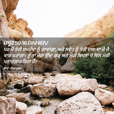 Picture 02 - ਜ਼ਬੂਰ 59:16 PANIRV - ਪਰ ਮੈਂ ਤੇਰੀ ਸਮਰੱਥਾ - Bible Verse Picture