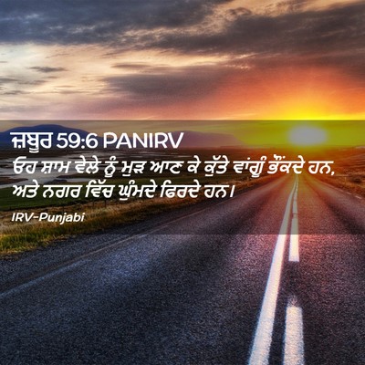Picture 02 - ਜ਼ਬੂਰ 59:6 PANIRV - ਓਹ ਸ਼ਾਮ ਵੇਲੇ ਨੂੰ - Bible Verse Picture