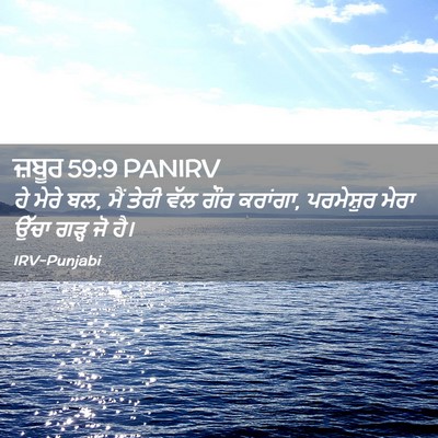 Picture 02 - ਜ਼ਬੂਰ 59:9 PANIRV - ਹੇ ਮੇਰੇ ਬਲ, ਮੈਂ - Bible Verse Picture