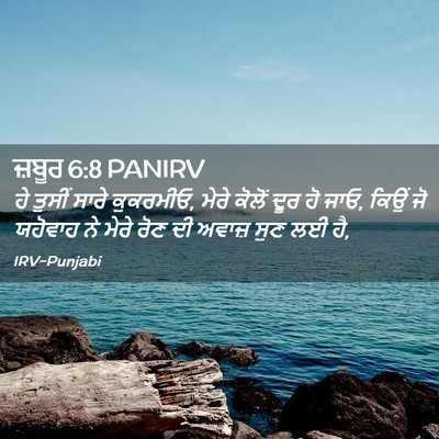Picture 02 - ਜ਼ਬੂਰ 6:8 PANIRV - ਹੇ ਤੁਸੀਂ ਸਾਰੇ - Bible Verse Picture