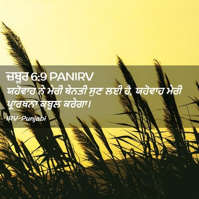 Picture 02 - ਜ਼ਬੂਰ 6:9 PANIRV - ਯਹੋਵਾਹ ਨੇ ਮੇਰੀ - Bible Verse Picture
