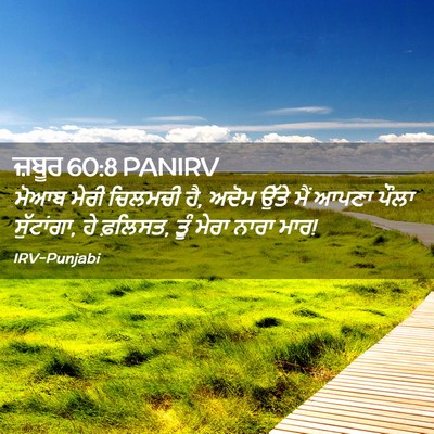 Picture 02 - ਜ਼ਬੂਰ 60:8 PANIRV - ਮੋਆਬ ਮੇਰੀ ਚਿਲਮਚੀ - Bible Verse Picture