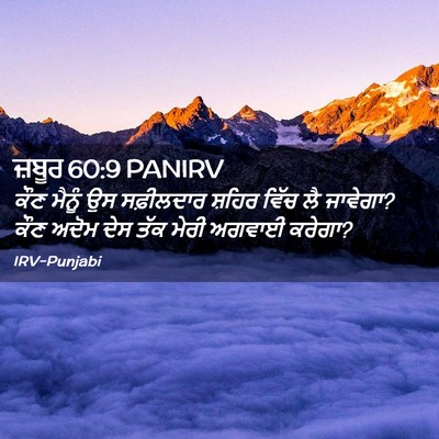 Picture 02 - ਜ਼ਬੂਰ 60:9 PANIRV - ਕੌਣ ਮੈਨੂੰ ਉਸ - Bible Verse Picture
