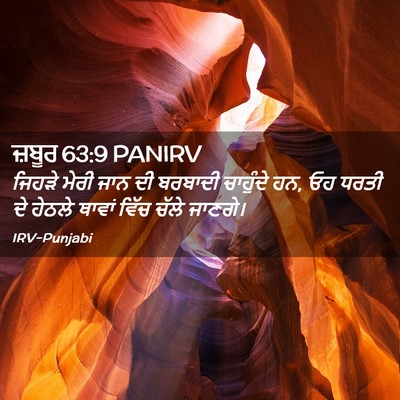Picture 02 - ਜ਼ਬੂਰ 63:9 PANIRV - ਜਿਹੜੇ ਮੇਰੀ ਜਾਨ ਦੀ - Bible Verse Picture
