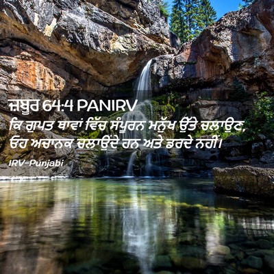 Picture 02 - ਜ਼ਬੂਰ 64:4 PANIRV - ਕਿ ਗੁਪਤ ਥਾਵਾਂ ਵਿੱਚ - Bible Verse Picture