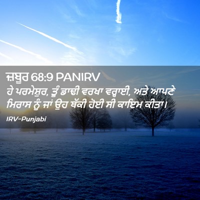 Picture 02 - ਜ਼ਬੂਰ 68:9 PANIRV - ਹੇ ਪਰਮੇਸ਼ੁਰ, ਤੂੰ - Bible Verse Picture