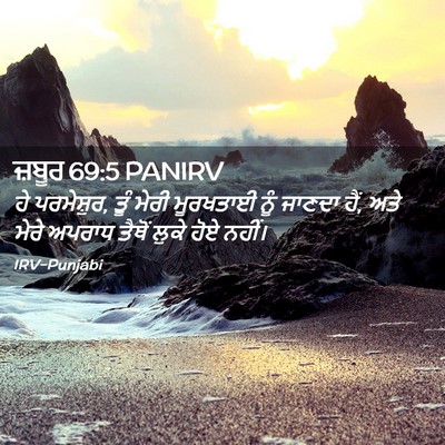 Picture 02 - ਜ਼ਬੂਰ 69:5 PANIRV - ਹੇ ਪਰਮੇਸ਼ੁਰ, ਤੂੰ - Bible Verse Picture