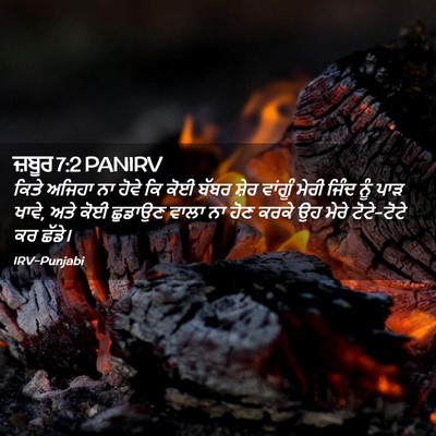 Picture 02 - ਜ਼ਬੂਰ 7:2 PANIRV - ਕਿਤੇ ਅਜਿਹਾ ਨਾ ਹੋਵੇ - Bible Verse Picture