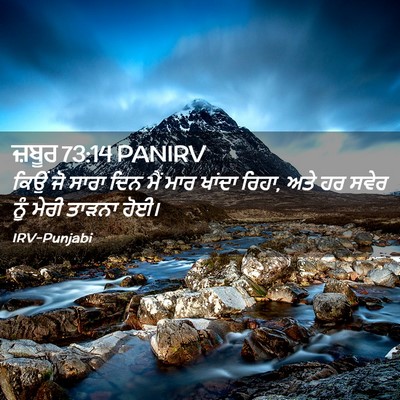 Picture 02 - ਜ਼ਬੂਰ 73:14 PANIRV - ਕਿਉਂ ਜੋ ਸਾਰਾ ਦਿਨ - Bible Verse Picture